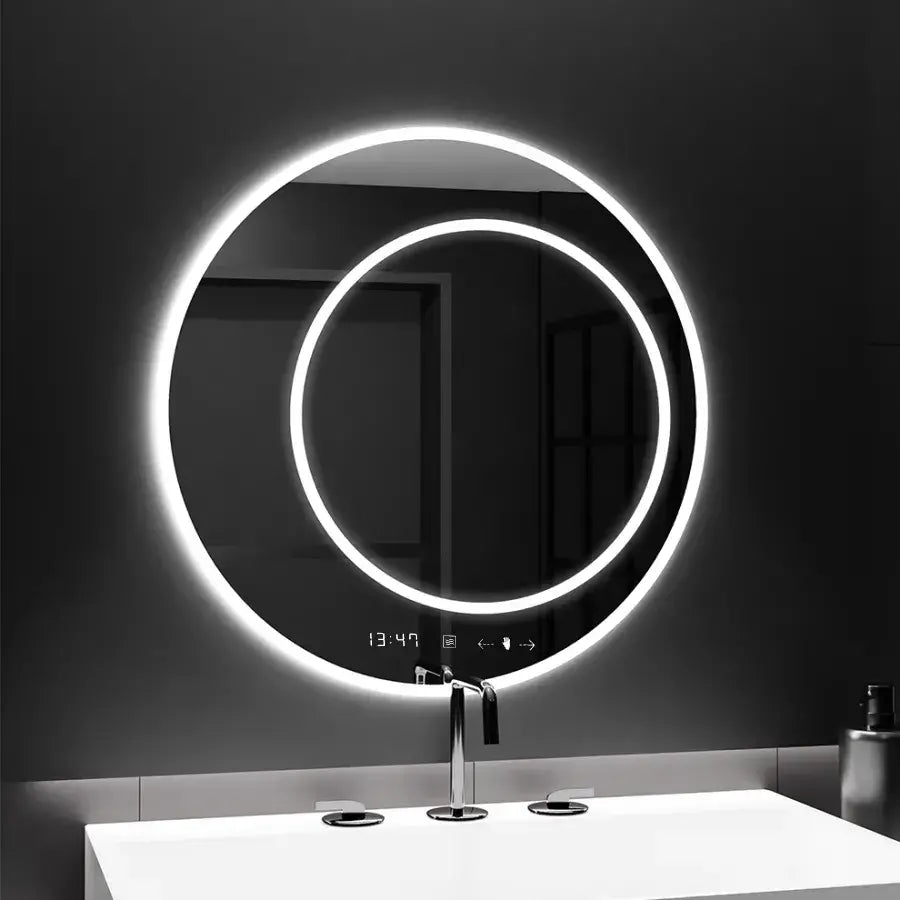 Round LED mirror, 60cm, July Touch Marcello, De-fogging system, Clock & Thermometer, Dimabila Mirrors Marcello Default Title Alessandro Design