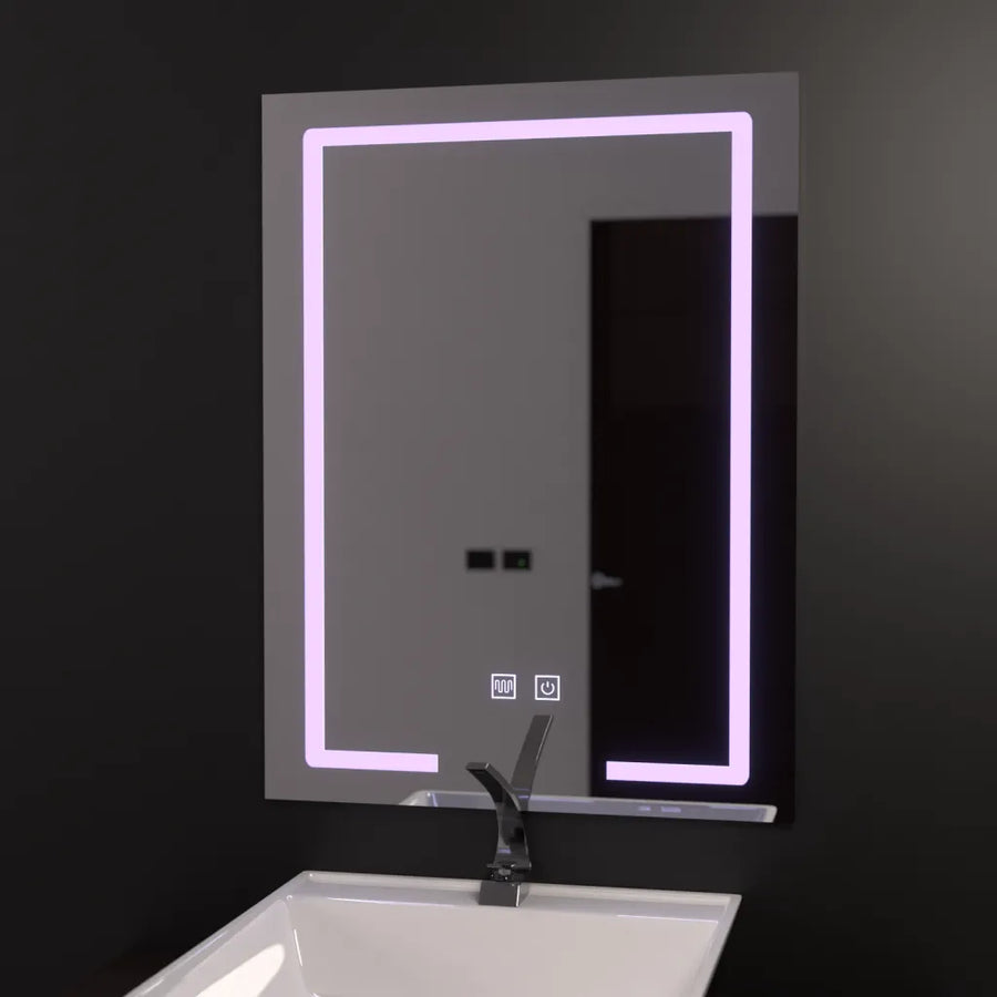 Rectangular LED Mirror 60x80cm, Touch Vesta, Demist System, Dimmable Bathroom Mirror with LED and Demist Default Title Alessandro Design