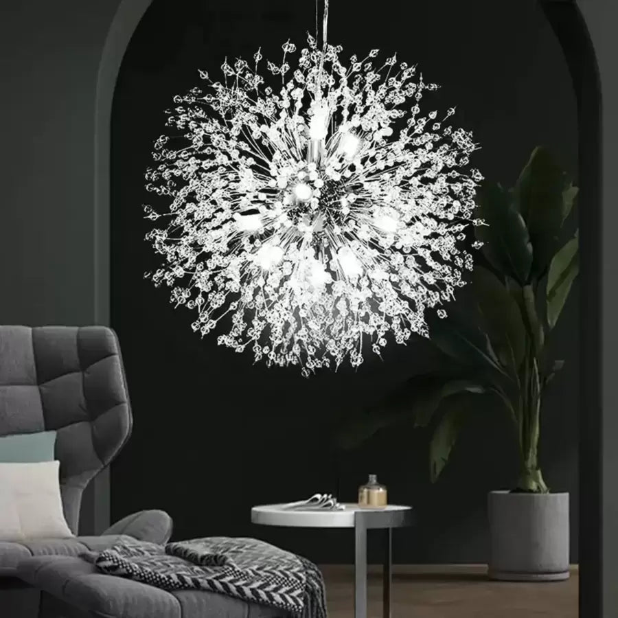 Ricky Crystal Pendant 12x G9 Silver Modern Candelabra Default Title Alessandro Design