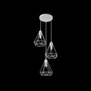 Diamond Shape Chandelier, STRUCTURE, 3xE27, White, Metal Industrial Chandeliers Default Title Alessandro Design