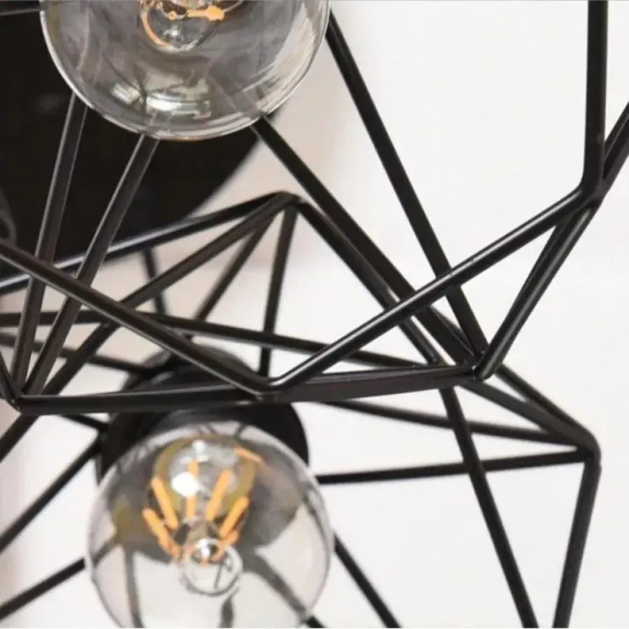 Diamond Shape Chandelier, STRUCTURE, 3xE27, Black, Metal Industrial Chandeliers Default Title Alessandro Design