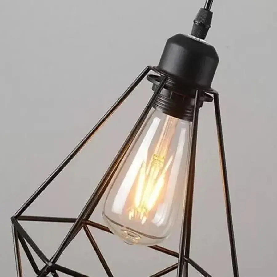 Diamond Shape Chandelier, STRUCTURE, 3xE27, Black, Metal Industrial Chandeliers Default Title Alessandro Design