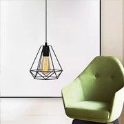 Diamond Shape Chandelier, STRUCTURE, 1xE27, Black, Metal Industrial Chandeliers Default Title Alessandro Design