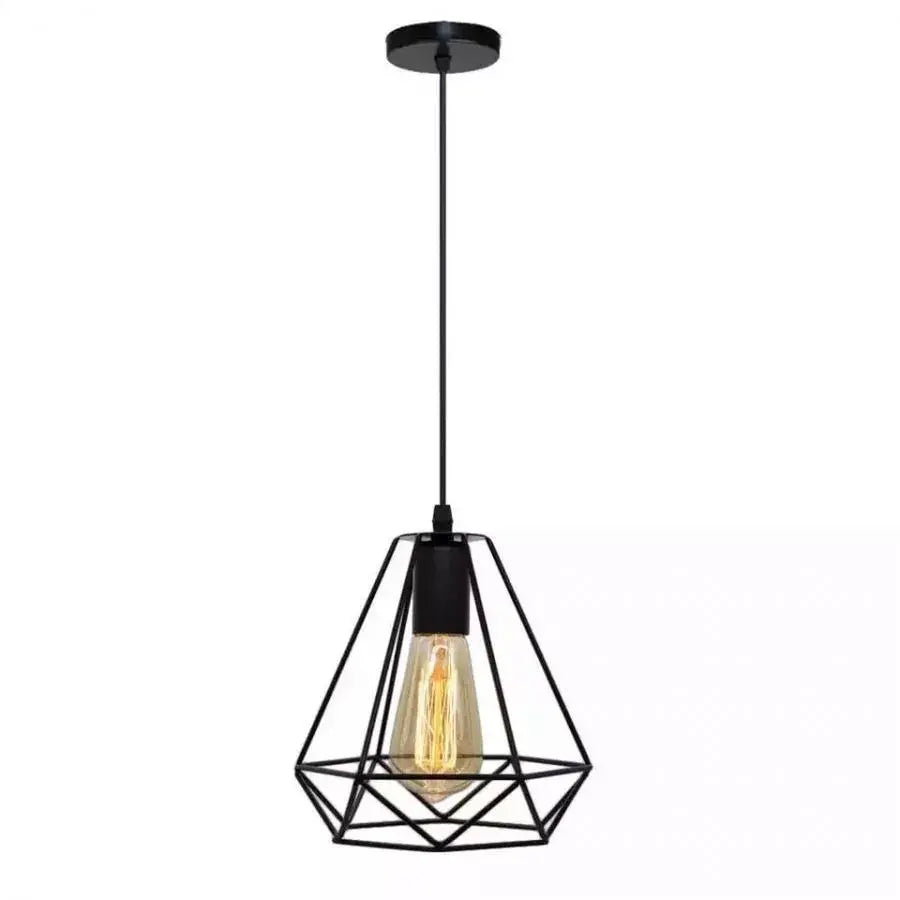 Diamond Shape Chandelier, STRUCTURE, 1xE27, Black, Metal Industrial Chandeliers Default Title Alessandro Design