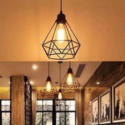 Diamond Shape Chandelier, STRUCTURE, 1xE27, Black, Metal Industrial Chandeliers Default Title Alessandro Design
