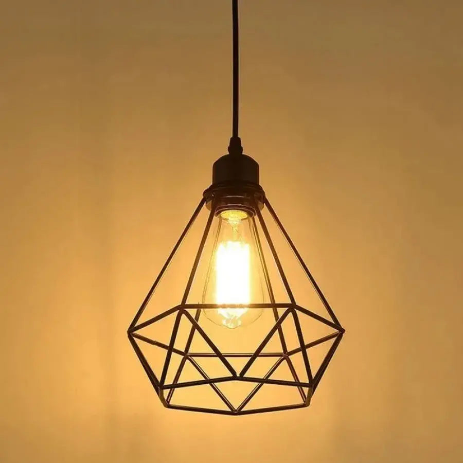 Diamond Shape Chandelier, STRUCTURE, 1xE27, Black, Metal Industrial Chandeliers Default Title Alessandro Design