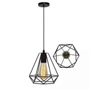 Diamond Shape Chandelier, STRUCTURE, 1xE27, Black, Metal Industrial Chandeliers Default Title Alessandro Design