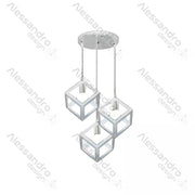 Luster Form Cube, STRUKTUR Cluster, 3xE27, White, Metal Luster Industrial Default Title Alessandro Design