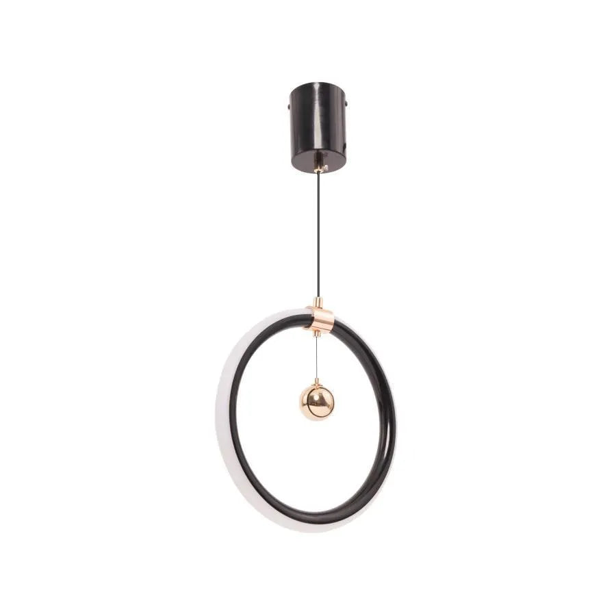 HAL 24W LED pendant, Cold/Warm/Neutral light, Glossy Black Gold, Adjustable Height Modern Chandeliers Default Title Alessandro Design