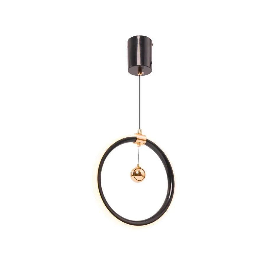 HAL 24W LED pendant, Cold/Warm/Neutral light, Glossy Black Gold, Adjustable Height Modern Chandeliers Default Title Alessandro Design