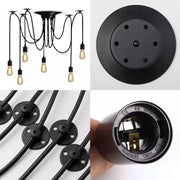 Spider Pendant 6XE27, Black, Metal Classic Chandeliers Default Title Alessandro Design