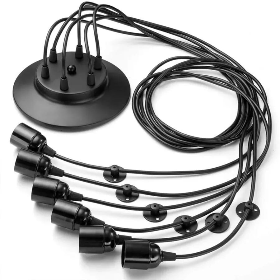 Spider Pendant 6XE27, Black, Metal Classic Chandeliers Default Title Alessandro Design