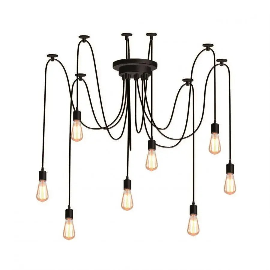 Kappa Chandelier 8xE27, Black, Metal, 730/8 Modern Bulb Chandeliers Default Title Alessandro Design