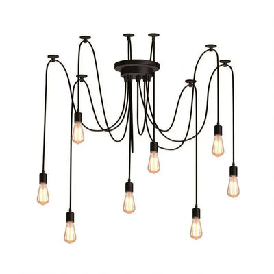 Kappa Chandelier 8xE27, Black, Metal, 730/8
