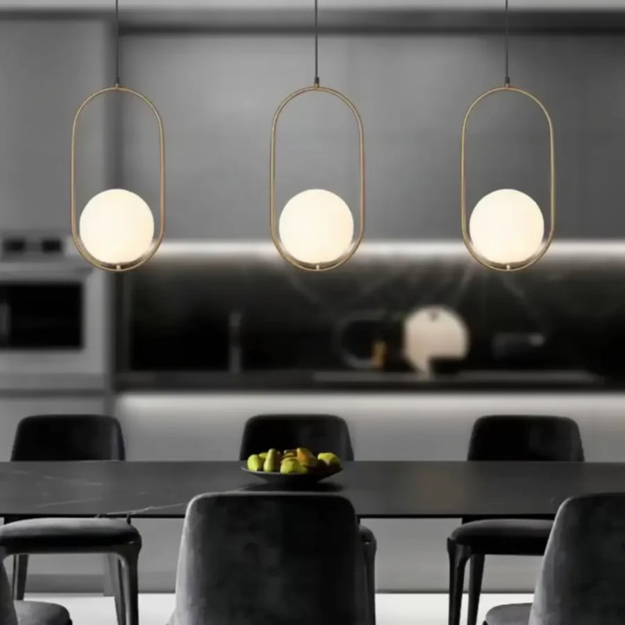 LOFT Gallery Modern Chandelier, 1x E27, White Gold, Metal, Adjustable Height Modern Chandeliers Default Title Alessandro Design