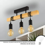 Timber Trio Chandelier, 3xE27, Black, Wood Vintage Chandeliers Default Title Alessandro Design