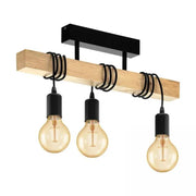 Timber Trio Chandelier, 3xE27, Black, Wood Vintage Chandeliers Default Title Alessandro Design