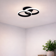 LED Chandelier VERTEX CIRCULA 21W, 2 Circles, Metal Frames, Cool/Warm/Neutral Light 3000K/4000K/6000K, Black, Metal LED Chandeliers Default Title Alessandro Design