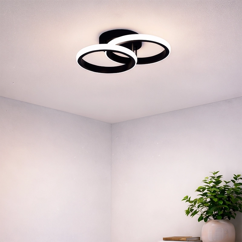LED Chandelier VERTEX CIRCULA 21W, 2 Circles, Metal Frames, Cool/Warm/Neutral Light 3000K/4000K/6000K, Black, Metal LED Chandeliers Default Title Alessandro Design