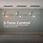 Suspended LED chandelier with remote control DAMARA 44W, Cold/Warm/Neutral light, Dimmable, Black, Height Adjustable LED Chandeliers with Remote Control Default Title Alessandro Design
