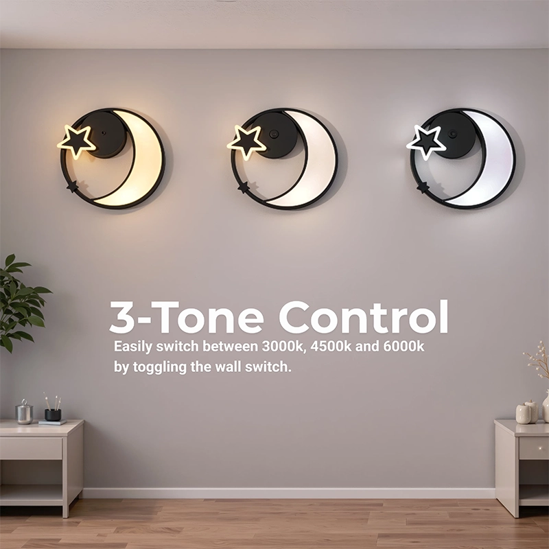 LED chandelier with remote control ALYONA 44W, Moon and Star, Cold/Warm/Neutral light, Dimmable, Black LED chandelier with remote control Default Title Alessandro Design