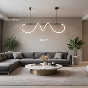 DIVINO LED Chandelier with Flexible Silicone Tube - 24W, Adjustable Light, Matt Black Modern Chandeliers Default Title Alessandro Design