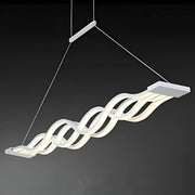 Suspended LED chandelier with remote control WAVE 89W, Linear, Cold/Warm/Neutral light, Dimmable, White, Height Adjustable LED Chandeliers with Remote Control Default Title Alessandro Design