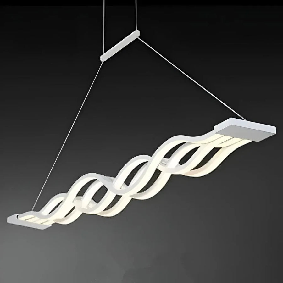 Suspended LED chandelier with remote control WAVE 89W, Linear, Cold/Warm/Neutral light, Dimmable, White, Height Adjustable LED Chandeliers with Remote Control Default Title Alessandro Design