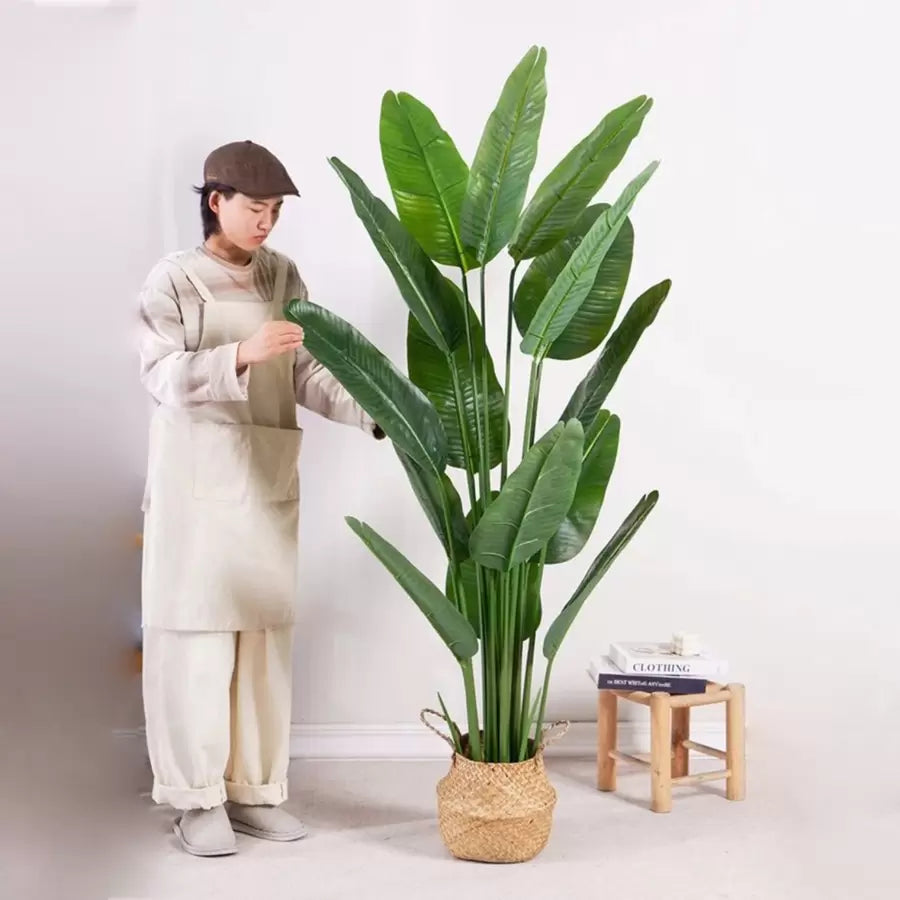 Bird of Paradise Artificial Plant (Strelitzia Nicolai), 16 Leaves, without Pot, 180cm Green Artificial Indoor Plants Default Title Alessandro Design