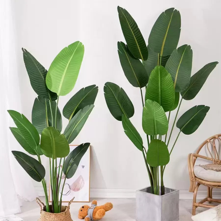 Bird of Paradise Artificial Plant (Strelitzia Nicolai), 16 Leaves, without Pot, 180cm Green Artificial Indoor Plants Default Title Alessandro Design