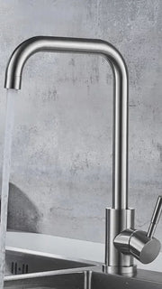 Single lever kitchen faucet Pivoting faucet Ceramic cartridge Satin stainless steel Connections Fixing kit included CF002