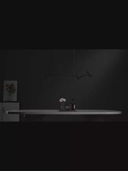 Harman LED Chandelier, 23W, 6 Sources, Neutral Light, Black
