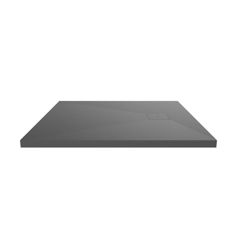 Square shower tray 90x90 cm, slim 3 cm, dark grey