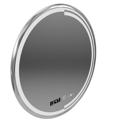 LED Round Mirror, 60cm, Consuel Marcello MotionGlow Sensor, Demister System, Clock & Thermometer, Dimmable