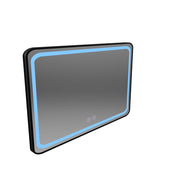 Rectangular LED mirror 100x65cm EDGE Touch Demister System, Black Frame