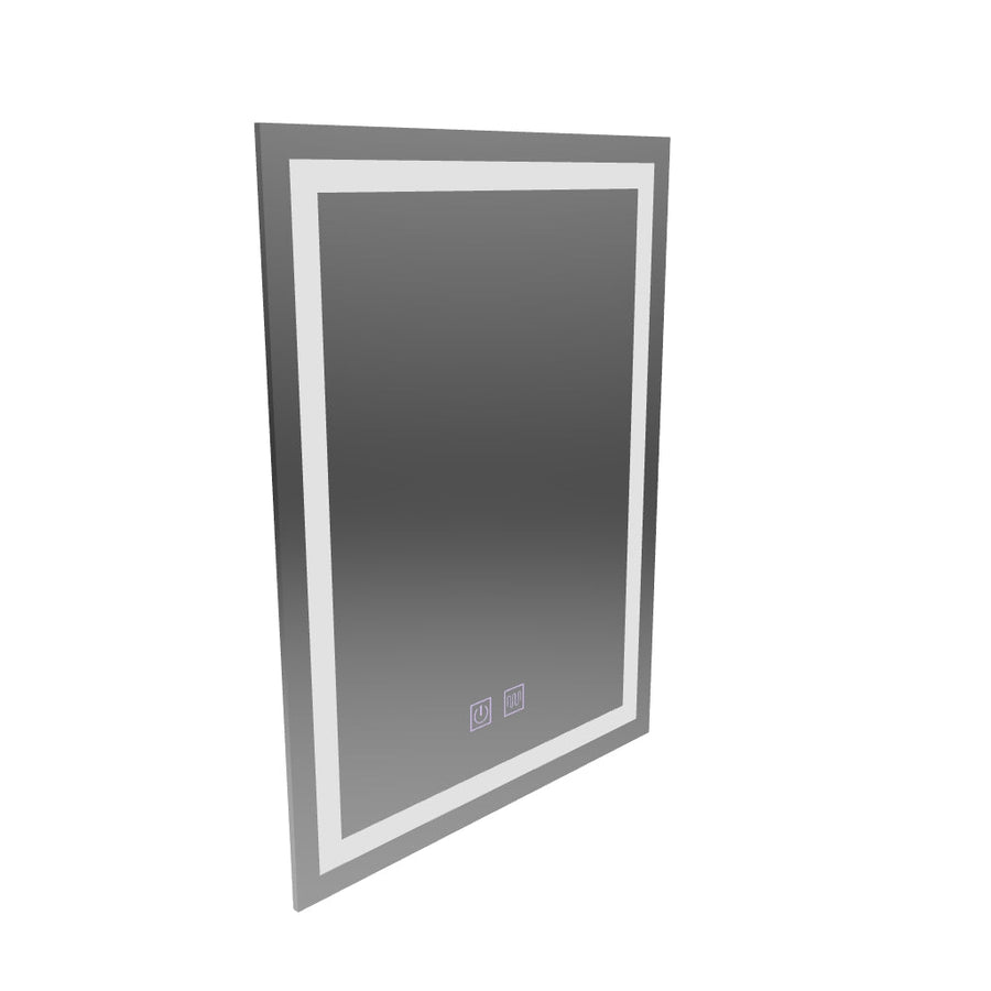 Rectangular LED mirror, 45x60cm, RADIANTE Touch, Demister System, Dimmable