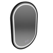 LED Oval Mirror 50x80cm VETRO Touch Dimmable Demister System, Black Frame