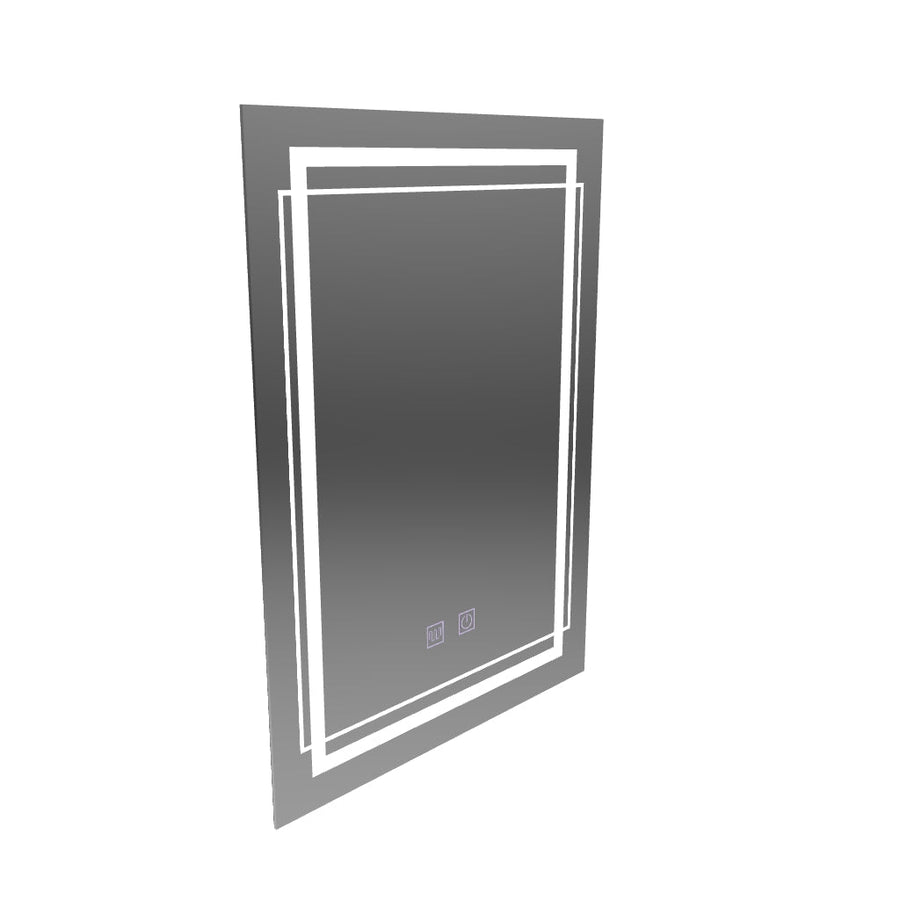 Rectangular LED mirror, 50x70cm, KOVEN Touch, Demister System, Dimmable