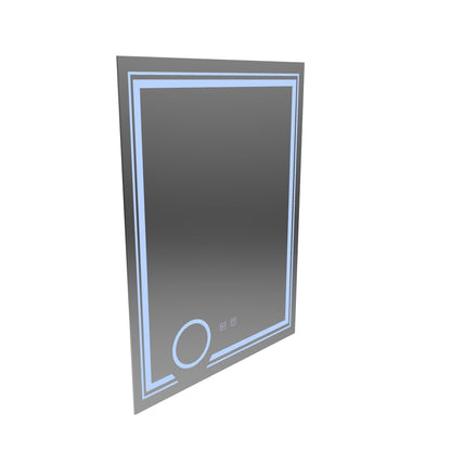 Rectangular LED mirror, 60x80cm, CANTO Touch, Demister System, Dimmable