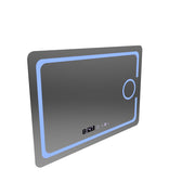 Rectangular LED mirror, 110x75cm, Eclat MotionGlow Marcello, Demister System, Clock & Thermometer, Cosmetic Magnifier, Dimmable