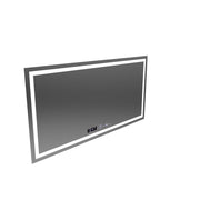 Rectangular LED mirror, 120x60cm, Verite MotionGlow Marcello, Demister System, Clock & Thermometer, Dimmable