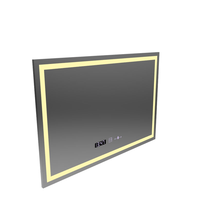 Rectangular LED mirror 120x80cm Vérité MotionGlow Marcello, Demister System, Clock & Thermometer, Dimmable