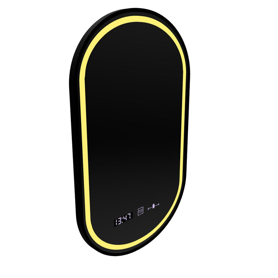 Oval LED mirror, 50x80cm, Alessia MotionGlow Marcello, Demister System, Clock & Thermometer, Dimmable