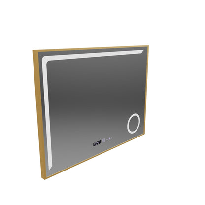 LED Mirror Sensor MotionGlow Rosalia 80x60 cm Warm/Cold/Neutral Light Dimmable Demister System Thermometer Clock Marcello Funghi Collection