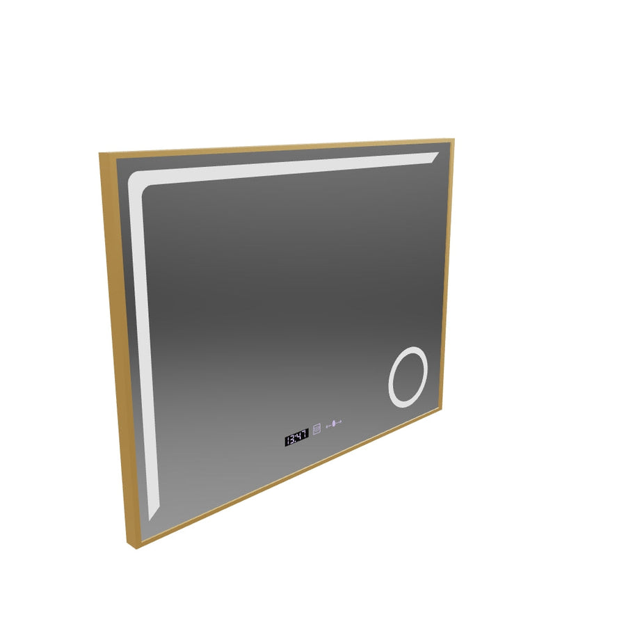 LED Mirror Sensor MotionGlow Rosalia 80x60 cm Warm/Cold/Neutral Light Dimmable Demister System Thermometer Clock Marcello Funghi Collection