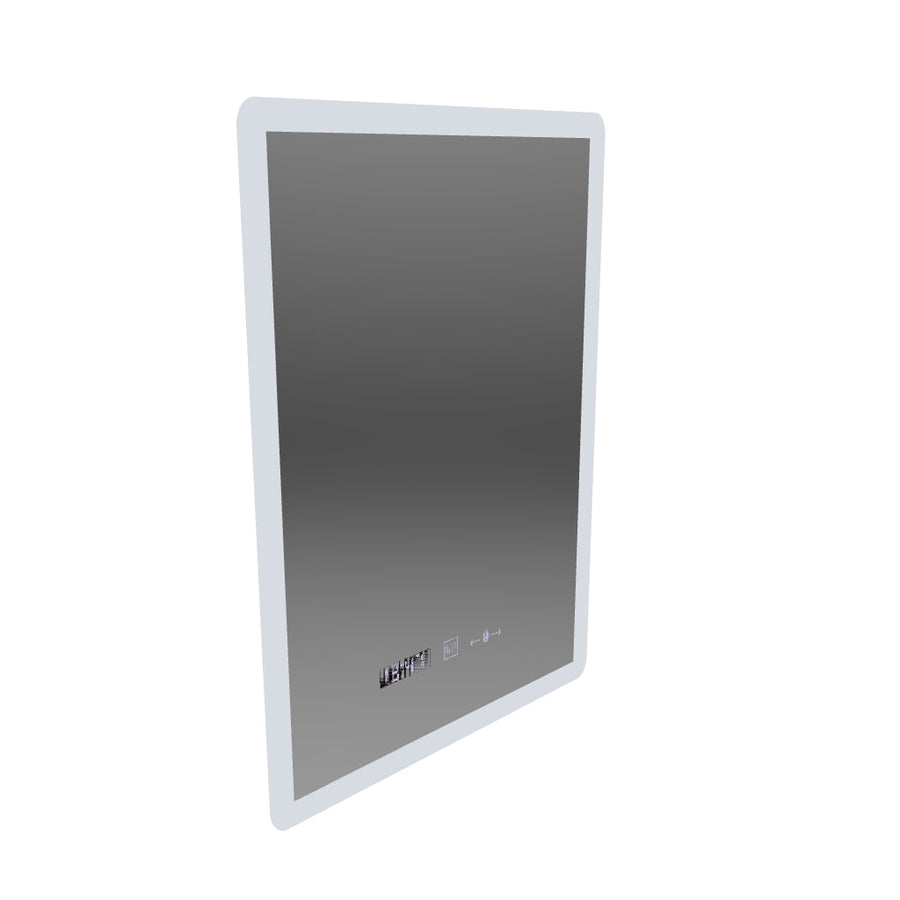Rectangular LED mirror, 50x70cm, ELANCEE MotionGlow Marcello sensor, De-fogging system, Clock & Thermometer, Dimmable