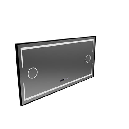 Rectangular LED mirror, 160x80cm, MotionGlow Marcello sensor, De-fogging system, Clock & Thermometer, Cosmetic Magnifier, Dimmable