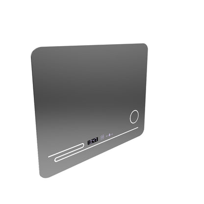 Rectangular LED mirror, 80x60cm, Harmonie MotionGlow Marcello, Demister System, Thermometer and Clock, Cosmetic Magnifier, Dimmable