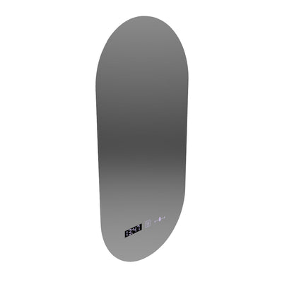 Oval LED Mirror, 50x100cm, Lucia Sensor Marcello, Demister System, Clock & Thermometer, Dimmable