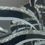 LED chandelier with remote control and crystal Alejandro 160W, 9 Flowers, Cold/Warm/Neutral light, Dimable, Shiny Chrome